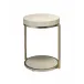 Chester Faux Shagreen Round Side Table, Ivory