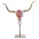 Kayden Cow Skull With Flowers Objet