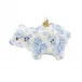 Blue Floral Piggy Ornament