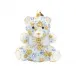 Blue Floral Teddy Ornament