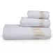 Amsterdam White/Beige Embroidered Bath Towels