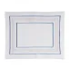 5 Bourdon 16" x 20" Rect Placemat - White Linen/Blue-Gold Embroidery