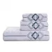 Iceberg White/Blue Embroidered Bath Towels