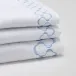 Carol White/Light Blue Embroidered Bath Towels