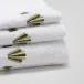 Peacock White/Green Embroidered Bath Towels