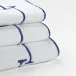 Piton White/Blue Embroidered Bath Towels