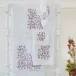 Ikebana White/Pink Embroidered Bath Towels