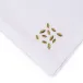 Bali 19" Square Napkin - White Linen/Green Embroidery