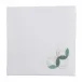 Madama 19" Square Napkin - White Linen/Green Embroidery