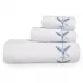Plumes White/Light Blue Embroidered Bath Towels