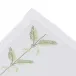 Plumes 16" x 20" Rect Placemat - White Linen/Green Embroidery