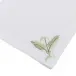 Plumes 19" Square Napkin - White Linen/Green Embroidery