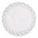Madama 16" Round Placemat - White Linen/Light Blue Embroidery