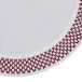 Smock 16" Round Placemat - White Linen/Bordeaux Embroidery