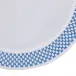 Smock 16" Round Placemat - White Linen/Light Blue Embroidery