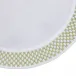 Smock 16" Round Placemat - White Linen/Green Embroidery
