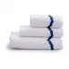 Venezia White/Blue Embroidered Bath Towels
