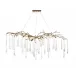 Brass and Glass Teardrop Nine-Light Chandelier