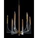 Acrylic and Brass Six-Light Chandelier