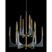 Acrylic and Brass Ten-Light Chandelier