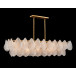 Frosted Glass Petal Horizontal Twenty-Four-Light Chandelier