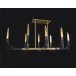 Genesis: Acrylic Eight-Light Chandelier with Antique Brass