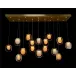 Bansho: Layered Glass Thirty-Light Horizontal Pendant Chandelier