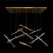 Rhapsody Fluted and Seeded Glass Tubes Horizontal Chandelier 15"H X 70"W X 18"D