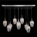 Aureo Ten-Light Horizontal Glass Pendant Chandelier 24"H X 60"W X 20"D