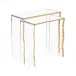 Gold-Leaf Edge Nesting Tables (Set of Two) 18"H X 18"W X 10"D