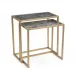 Marble and Coffee Bronze Nesting Tables (Set of Two) 20.75"H X 10.75"W X 1"D