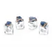 Set of Four Blue and Gold Geode Napkin Rings