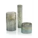 Set of Three Foil and Green Cylindrical Vases