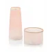 Set of Two Palest of Pink Glass Vases