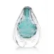 Azure Art Glass Vase with Bubbles