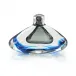Handblown Sky Blue and Grey Glass Vase I 6.5"H X 10"W X 3"D