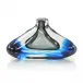 Handblown Sky Blue and Grey Glass Vase II 8"H X 13"W X 4"D