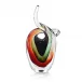 Handblown Red, Violet, and Emerald Glass Sculpture II 17.25"H X 8.25"W X 6.25"D