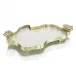 Brass and Iridescent White Tray 3"H X 13"W X 20.5"D