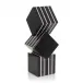 Cubed Black Marble Sculpture 19.5"H X 8.25"W X 8.25"D