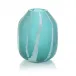 Aqua Green Etched Glass Vase I 11"H x 9"W x 9"D