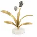 Agate Flower And White Marble Sculpture 16.5"H x 16.25"W x 6"D