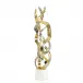 Brass And Silver Swirling Ribbons Sculpture 38"H x 15.5"W x 7"D