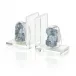 Set of Two Silver Geode Bookends