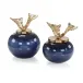 A Set of Two Blueberry Vases