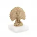 Brass Peacock Sculpture on Alabaster