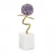Amethyst Flora Sculpture on Marble, Large