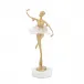 Selenite Ballet Sculpture on Marble Base III