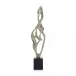 Abstract Flourish Sculpture on Marble Base, Brass