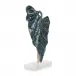 Standing Leaf Sculpture on Marble Base, Large Blue